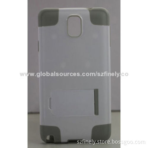 PC + TPU Case for Samsung Note 3, Double Injection with Stand, Multiple Colors Matched